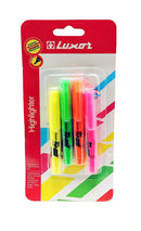 4 Pcs Luxor Mini Highlighter Chisel Tip Multicolor - 1 pack