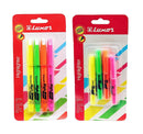 8 Pcs Luxor Mini and Regular Highlighter Chisel Tip Multicolor - 2 pack