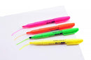 4 Pcs Luxor Mini Highlighter Chisel Tip Multicolor (green, orange, pink , yellow) - 1 pack