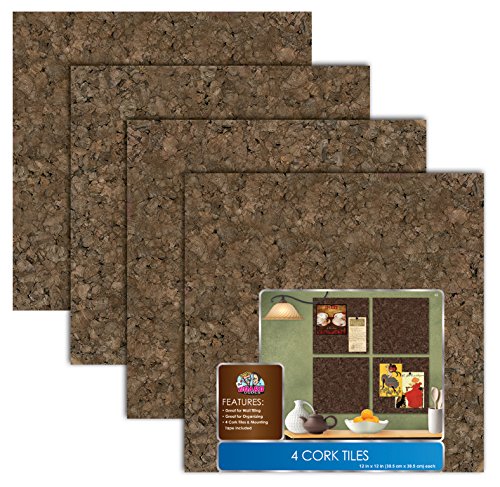 The Board Dudes Dark Cork Tiles (12" x 12") - 4 Pack