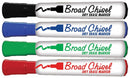4 Pcs The Board Dudes Dry Erase Markers Broad Tip Multicolor (Black, Blue, Green,Red) - 1 Pack
