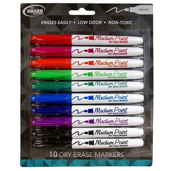 6 The Board Dudes Dry Erase Markers Medium Tip Multicolor(1 Pack