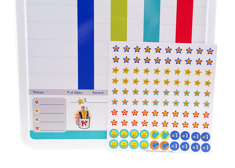 Mattel Magnetic Dry Erase Chore Chart With Rewards Magnets, Fine Tip Dry Erase Pen and Quality Fashion Magnets - 1 Set