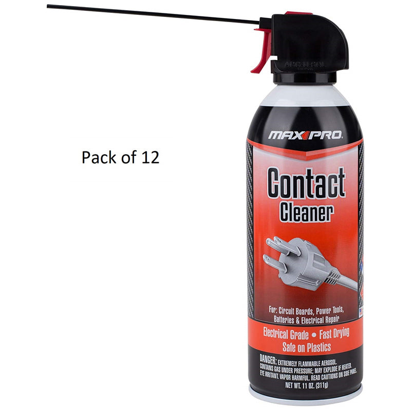 12 Bottles Max Professional Contact Cleaner 11 oz. - 12 Packs
