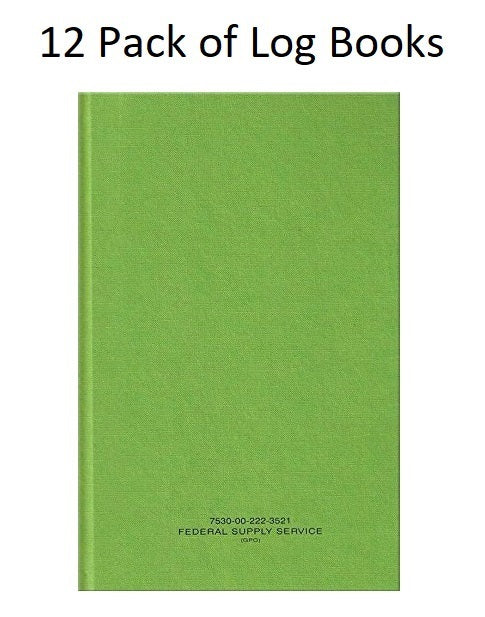 12 Pcs AbilityOne Memorandum Log Book  5 1⁄2” x 8” 92 Pages Ruled Green 1 Pack
