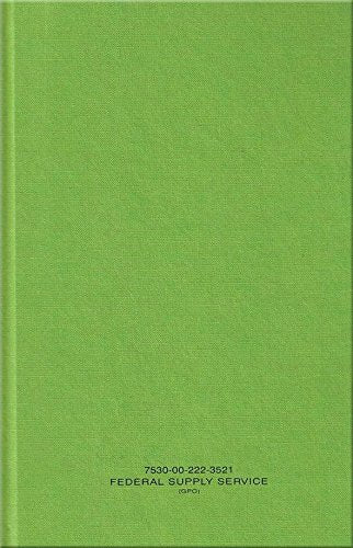 AbilityOne Memorandum Log Book  8” x 10 1⁄2” 192 Pages Ruled Green 1 Pack