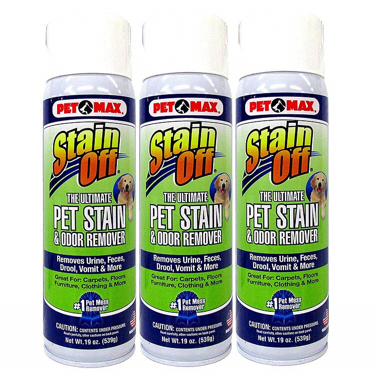3 Pcs Max Professional  Stain Off Ultimate Pet Stain & Odor Remover (19oz) Green - 3 Pack