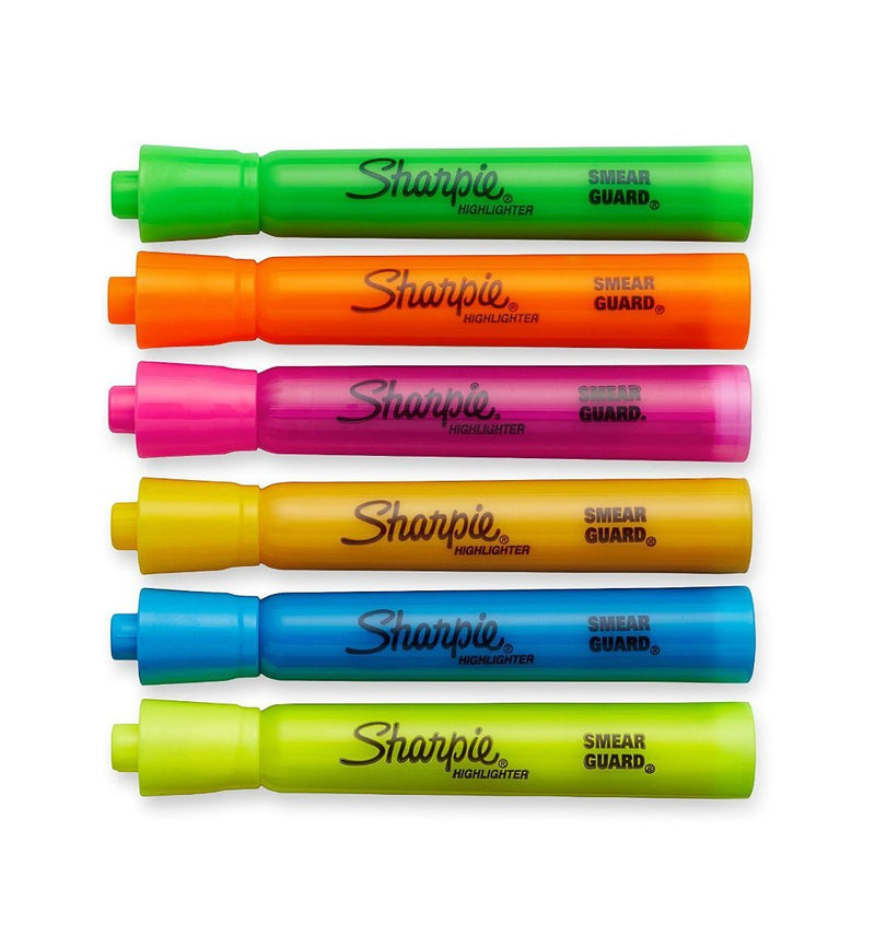 12 Pcs Sharpie Accent Tank Style Highlighters Chisel Tip Multicolor Smear Guard Formula -2 Pack
