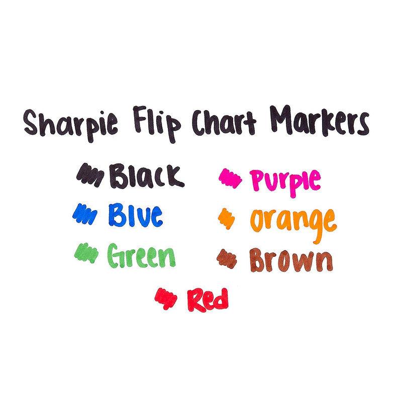 8 Pcs Sharpie Flip Chart Markers Bullet Tip Multicolor - 1 Pack