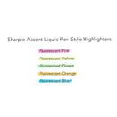 5 Pcs Sharpie Accent Liquid Highlighters Pen Style & Chisel Tip Multicolor 1 Pack
