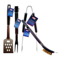 4-Pc Ai-De-Chef BBQ Grilling Fork 17”, Turning Spatula 17”, Tongs 16” and Cleaning Brush 12” Set - 1 Pack