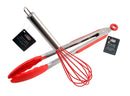 2-Pc Ai-De-Chef Cooking Set ( 1 Silicone Tong 12” +  1 Silicone Whisk) - 1 Pack