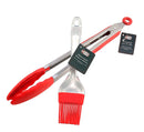 2-Pc Ai-De-Chef Cooking 1 Silicone Tong 12” and Silicone Basting Brush Set - 1 Pack
