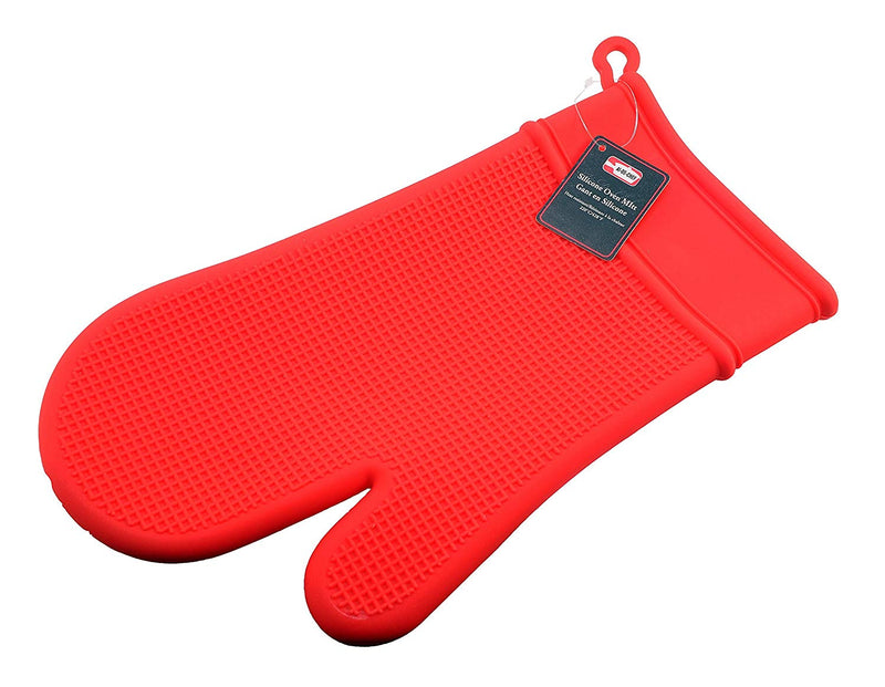 3-Pc Ai-De-Chef Red Silicone Oven Mitt and Pot Holder Set - 1 Pack