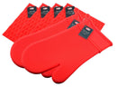 6-Pc Ai-De-Chef Red Silicone Pot Holder and Oven Mitt Set - 1 Pack