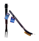 2-Pc Ai-De-Chef BBQ Grilling Fork 17” and Cleaning Brush 12” Set - 1 Pack