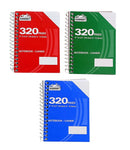 2 Pcs Kamset Cahier Spiral Notebooks 4”x 5.5” College Ruled 320 Pages Random Color (white, black)  - 2 Pack