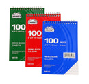 6 Pcs Kamset Top Bound Spiral Notebooks 4”x 6” College Ruled 100 Pages Random Color (blue, green, red)  - 6 Pack