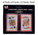 12 Decks Kamset Playing Cards (2.25” x 3.5”) Red and Blue - 6 Pack