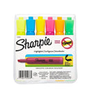 6 Pcs Sharpie Accent Tank Style Highlighters With Chisel Tip, Multi-colored (fluorescent green, orange, pink, yellow, turquoise blue, yellow) 1-Pack